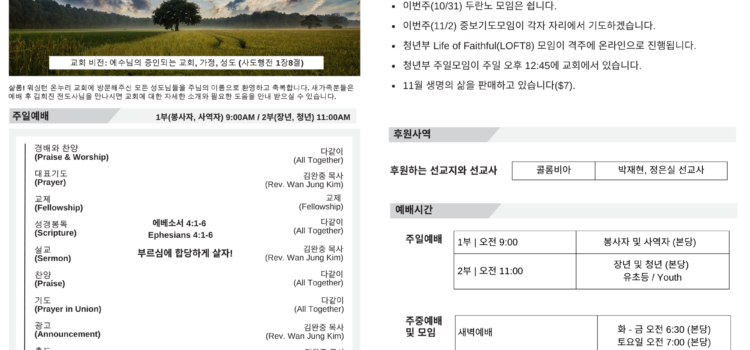 2023년 10월 29일 주보