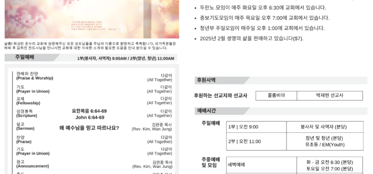 2025년 1월 26일 주보