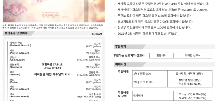 2025년 3월 2일 주보