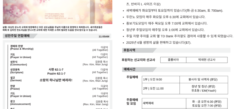 2025년 6월 1일 주보