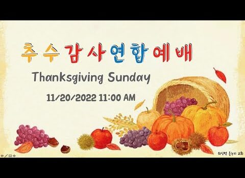 2022년 11월20일 추수감사주일 연합예배
